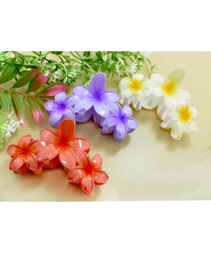 DK Hawaii - Wholesale Hair Clip - Women's - Triple Plumeria Flower Hair Clip0