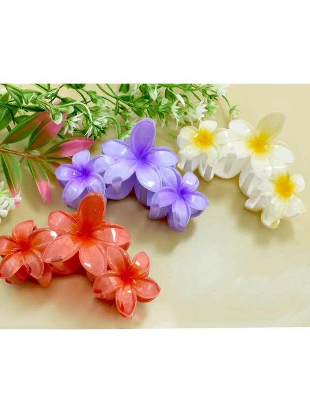 Triple Plumeria blomsterhårklip for engroshandel hos DK Hawaii