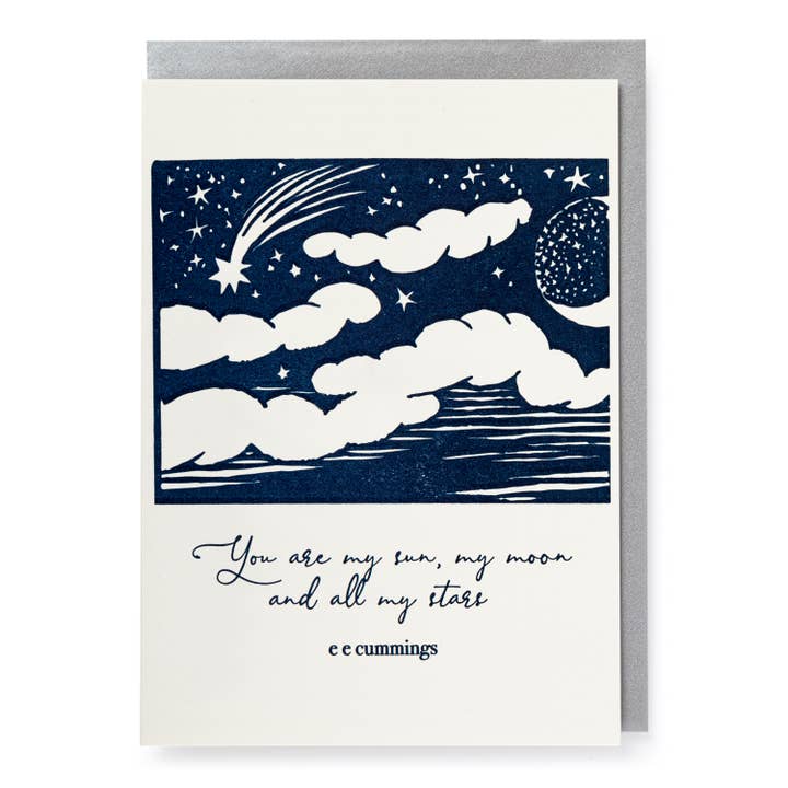 Sun, Moon & Stars | Letterpress Cards | Large Cards for wholesale by Archivist Gallery | UK