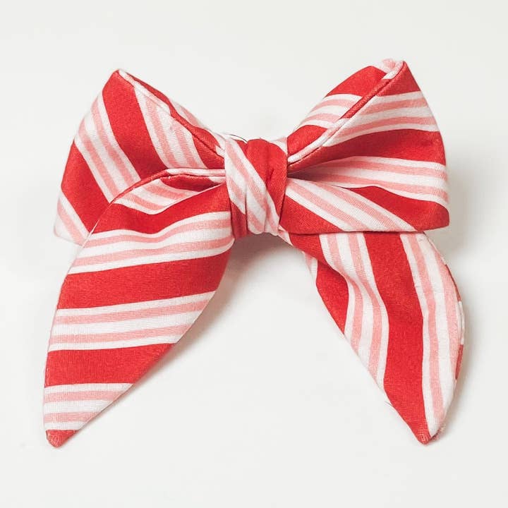 Noeud marin - rayures à la menthe poivrée canne de bonbon accessoire de Noël pour la vente par doggish