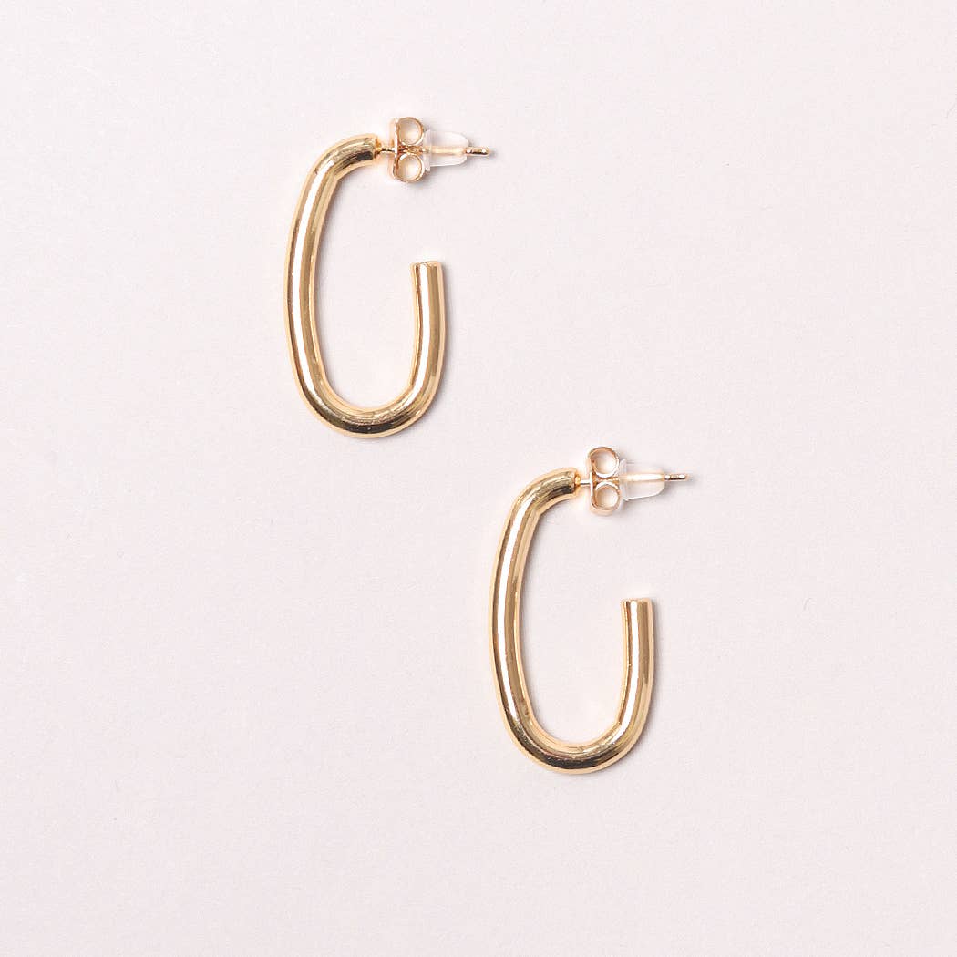 Fashion City – wholesale Hoop earrings – 14K Gold-Dipped Long Post Earring3