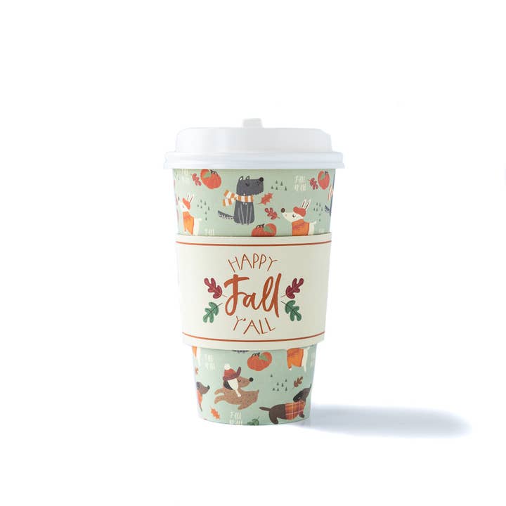 My Mind’s Eye - Wholesale Disposable Cup - PLLC325- Fall Puppies To-Go Cups (8ct - 16oz)1