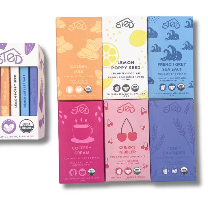 Sted Foods - Wholesale Chocolate Bar - Bestselling 6 Mini Bars Gift Pack - Spring Seasonal2