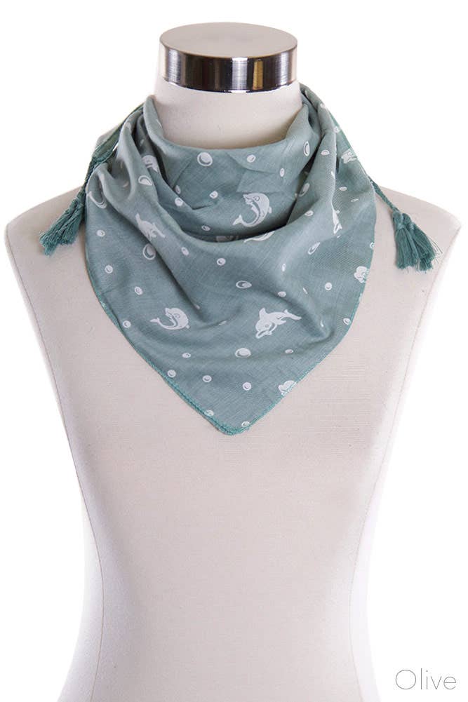 Hana – wholesale Scarf – Women's – Dolphin Pattern Neckerchief5
