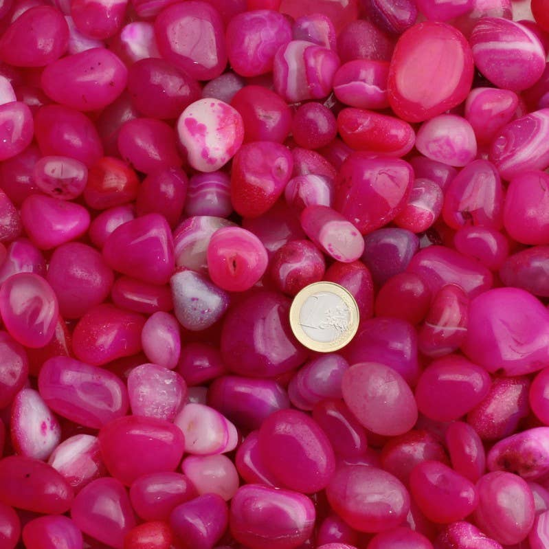 UniArt - Wholesale Spiritual Stone/Crystal - Pink agate - bag of tumbled stones 200 grams1