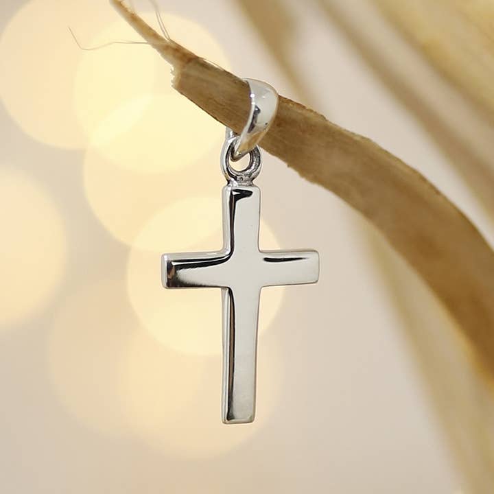 Cruz Simple 2.5cm - Colgante de Plata de Ley 925 for wholesale by Ethike.eu