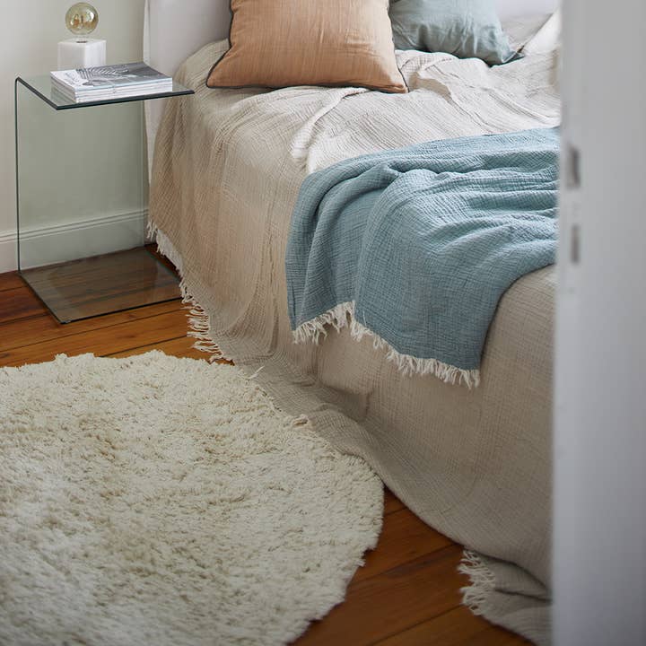 liv interior - Wholesale Rug Pad - SHAGGY Organic Cotton Round Rug 130cm dia2