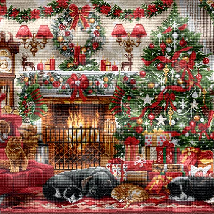 Kit de Broderie au Point de Croix Luca-S GOLD - Cheminée Confortable, BU5041 pour la vente par Luca-S