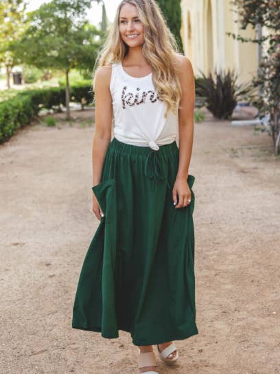 Tickled Teal - Wholesale Skirt - Women's - The Olive Pocket Skirt9