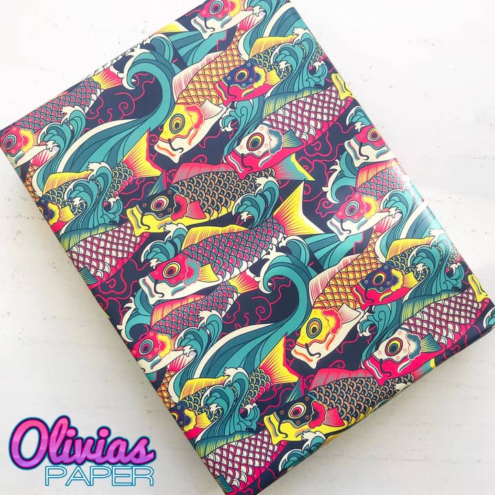 Emballage cadeau japonais Koi Carp Fish pour la vente par Olivias Paper