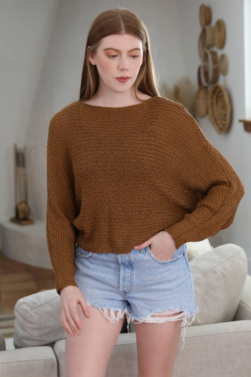 ANGIE - Wholesale Knit Sweater - Women's - XHQ18-ASIS OPEN KNIT LIGHT WEIGHT PULLOVER SWEATER3