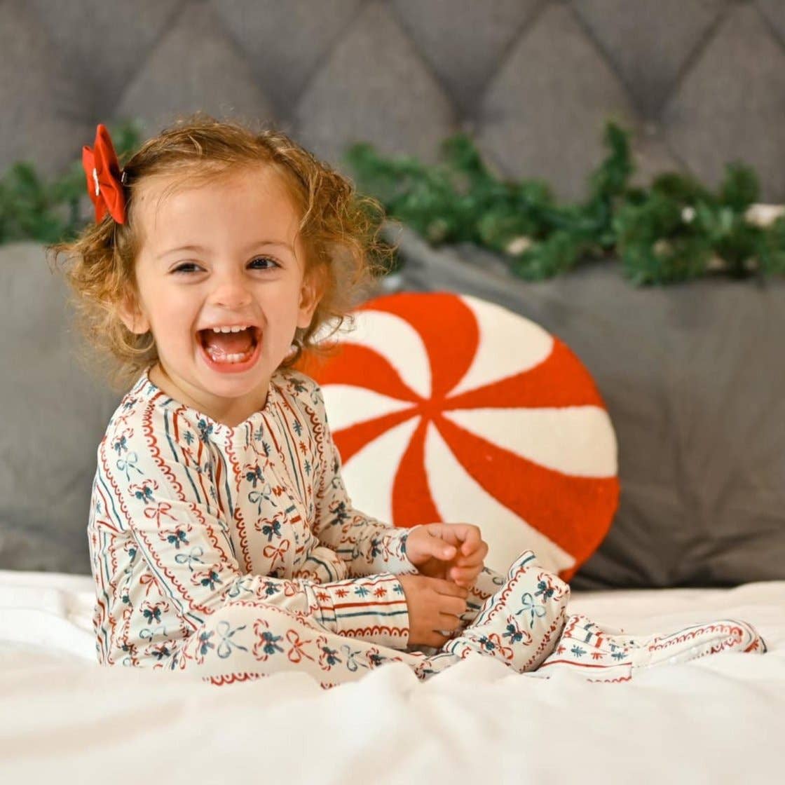 Little Joy Co. - Wholesale Sleepsuit - Baby - Candy Cane Lane Bamboo Christmas Pajamas - Zippy3