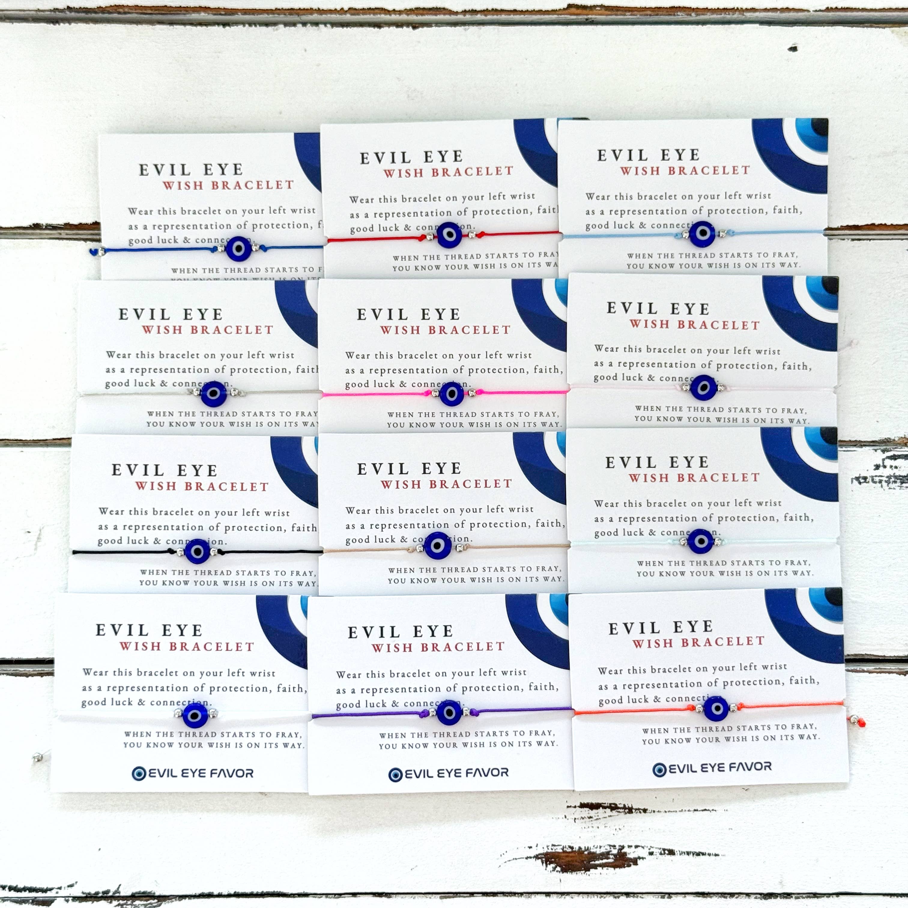 Evileyefavor - Vente Bracelets à breloques/pendentifs - Bracelet de Vœux Œil Maléfique Réglable - 25 avec Boîte de Présentation5