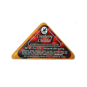 Northwoods Food and Gift Enterprises - Wholesale Cheese - 1010 2oz Northwoods Cheese Cranberry Cheddar Tri SALE $1.09