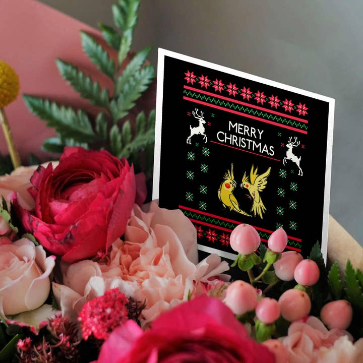 3dRose - Wholesale Everyday Greeting Card - 3dRose, Merry Christmas Xmas Celebration Cockatoo Cockatiel, Greeting Card2