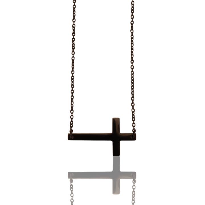 WJW - Wholesale Pendant/Charm Necklace - Stainless Steel Horizontal Cross Necklace5