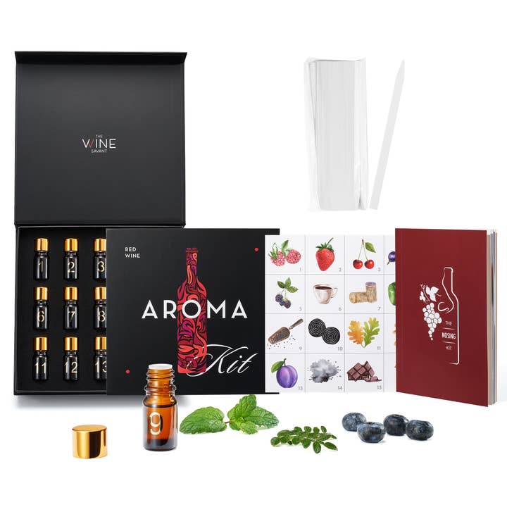 The Wine Savant / Khen Glassware - Wholesale Wine Tool Set - Red Wine Aroma Kit, Tasting & Smelling 15 Aroma Set