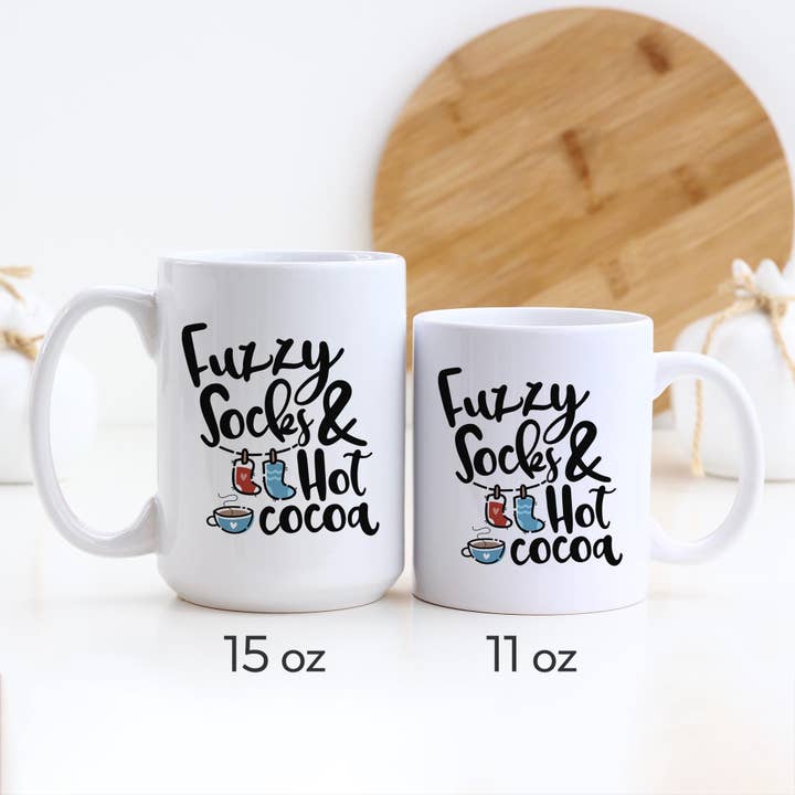 Heart & Willow Prints - Wholesale Coffee Mug - Fuzzy Socks and Hot Cocoa Winter Ceramic Mug