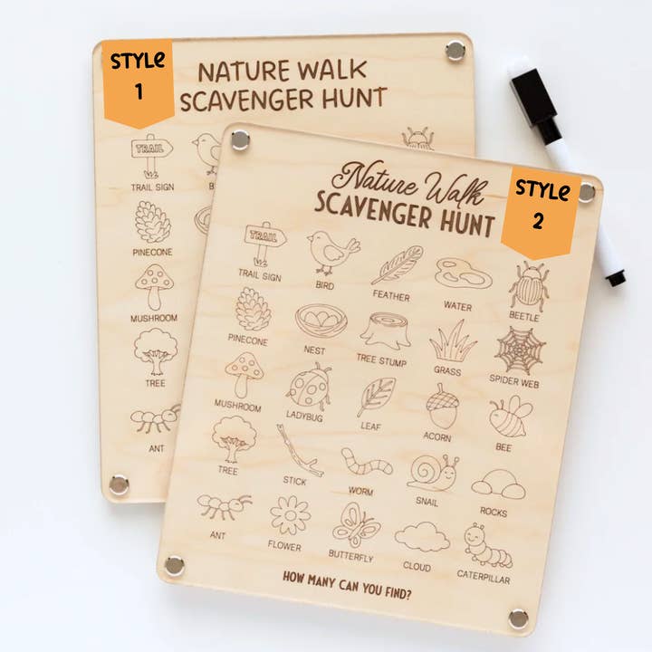 Wooden Nature Scavenger Hunt Board – Educational Outdoor Toy for wholesale by Etchedoccasions