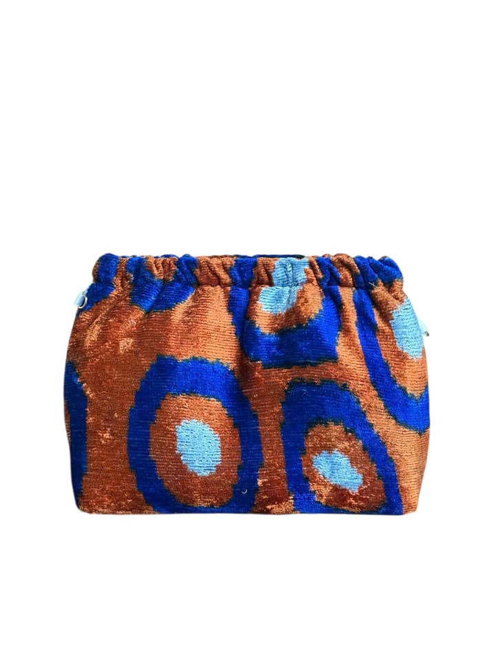 Silk Velvet Ikat Flex Hex Frame Pop-Open Clutch for wholesale by AYCA DESIGN