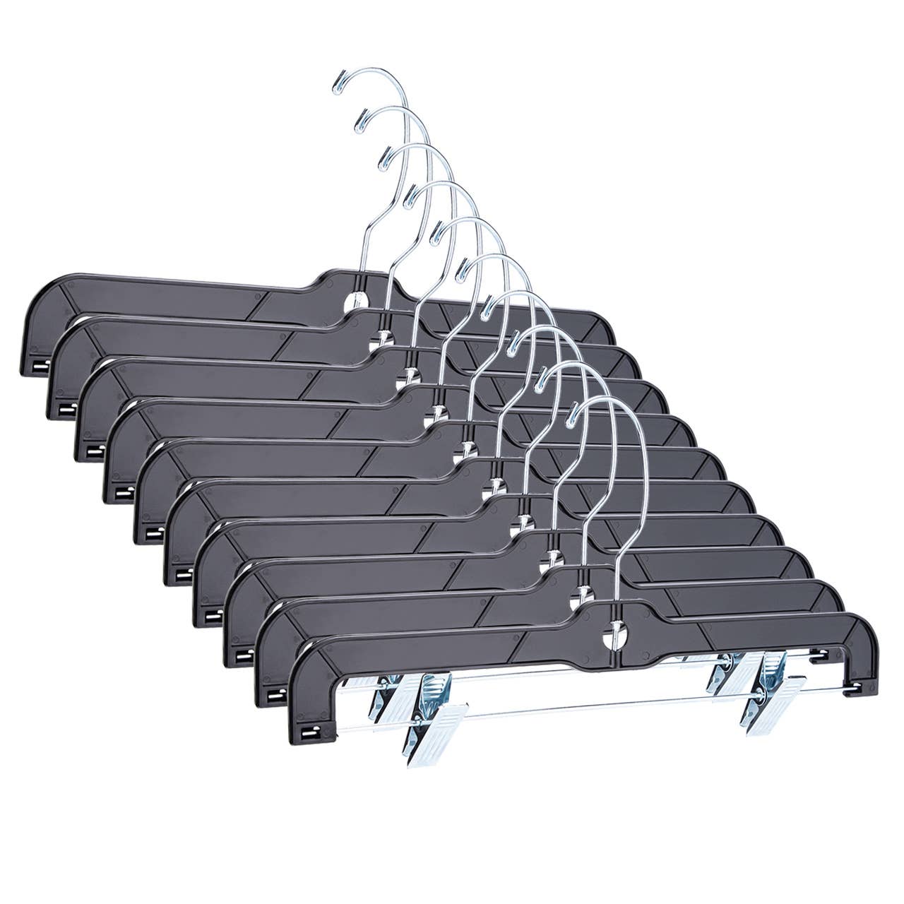 Store Supply Warehouse - Wholesale Clothes Hangers - 14" Black Plastic Skirt And Pants Hangers - Case of 1002