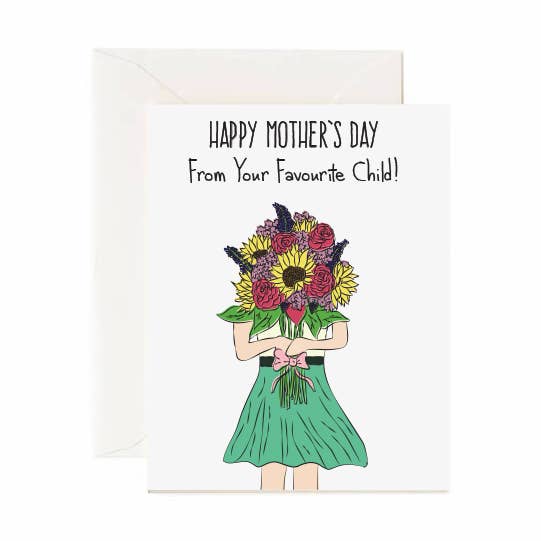 Happy Mother's Day From Your Favourite Child - Greeting Card for wholesale by Jaybee Design