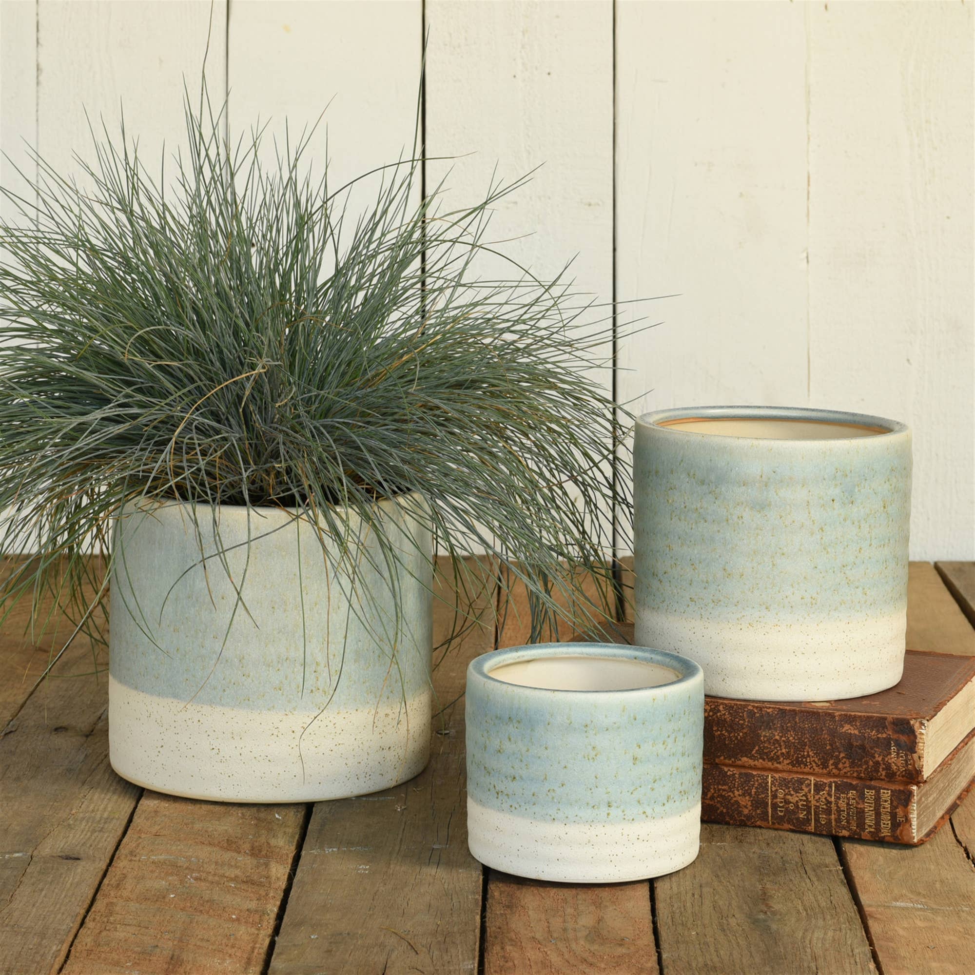 HomArt - Wholesale Plant Pot - Isle Cachepot, Ceramic - Sm - Light Blue2