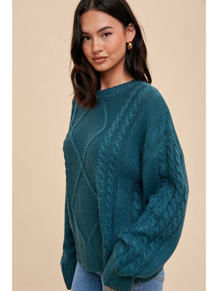 In Loom - Wholesale Knit Sweater - Women's - CABLE KNIT SWEATER