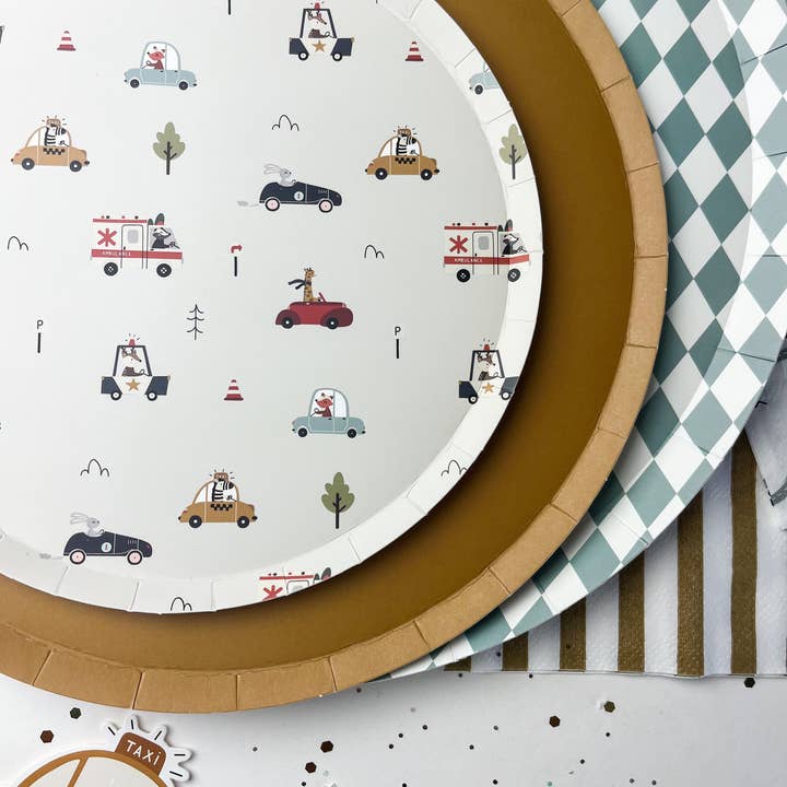 Josi James - Wholesale Disposable Plate - Green Bavarian Check Plate, XL1