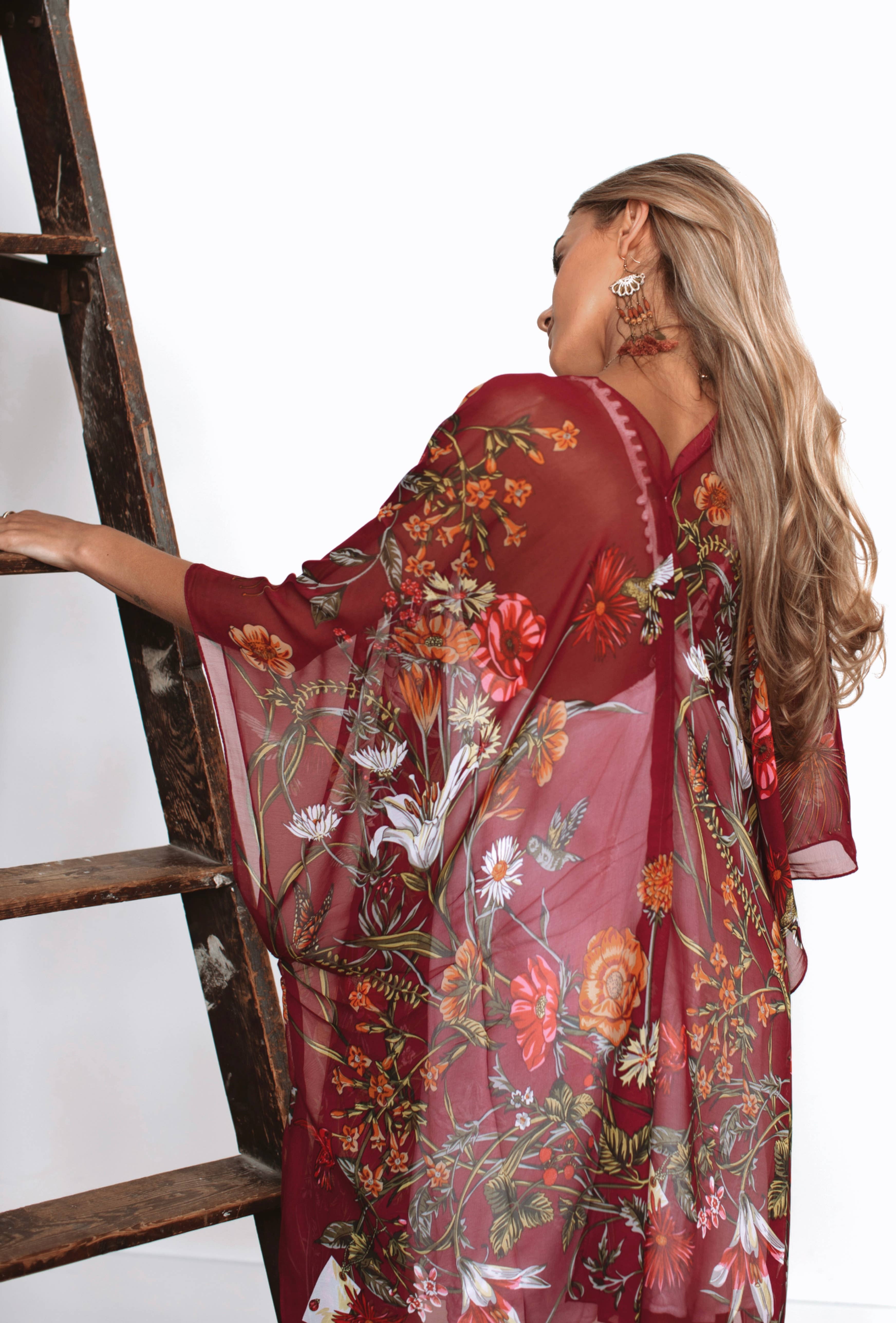 Ellemairco - Vente Kimono – femme - Kimonos légers en chiffon faits main (assortis)6