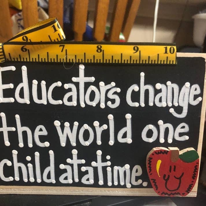 Teacher Gifts 2758D Educators Change the world one child at a time Supply Wood Box for wholesale by Nannie and B's Crafts