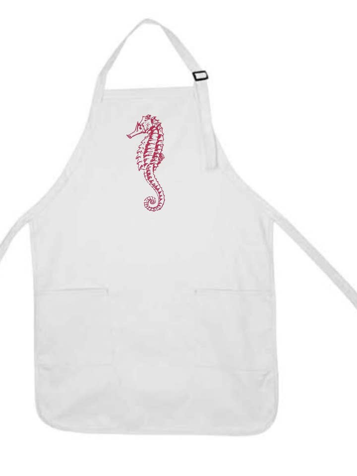 Sea Horse Apron for wholesale by Monique Perry Art