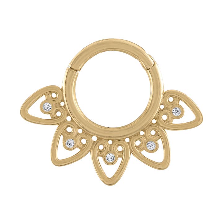 10kt Massief Gouden Septum Ring, Daith Piercing, Neus Hoepels #25 voor wholesale door Zahav Jewelry