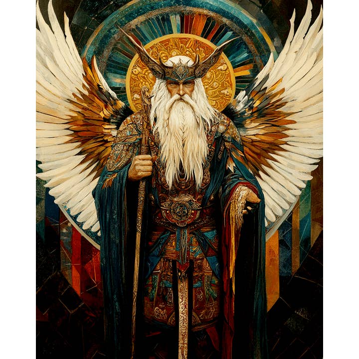 Full Regalia - Odin the Norse God Wall Art Prints – 8″x10″ Artwork for 11″x14″ Frame and other Purchase Wholesale bomboniere art regalo on line. Free Returns & Net 60 Terms on Faire trending on Faire.