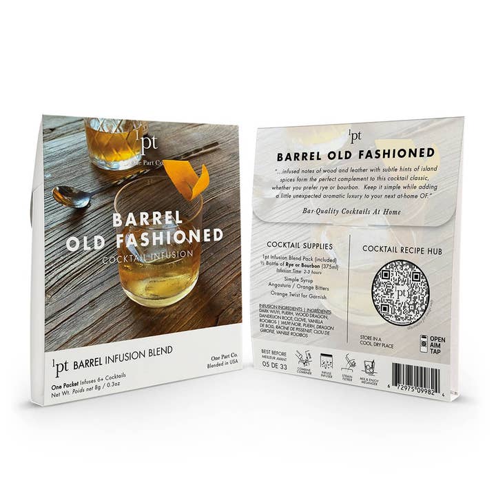 One Part Co. - Wholesale Cocktail Mix/Syrup - 1pt Barrel Old Fashioned Cocktail Pack2