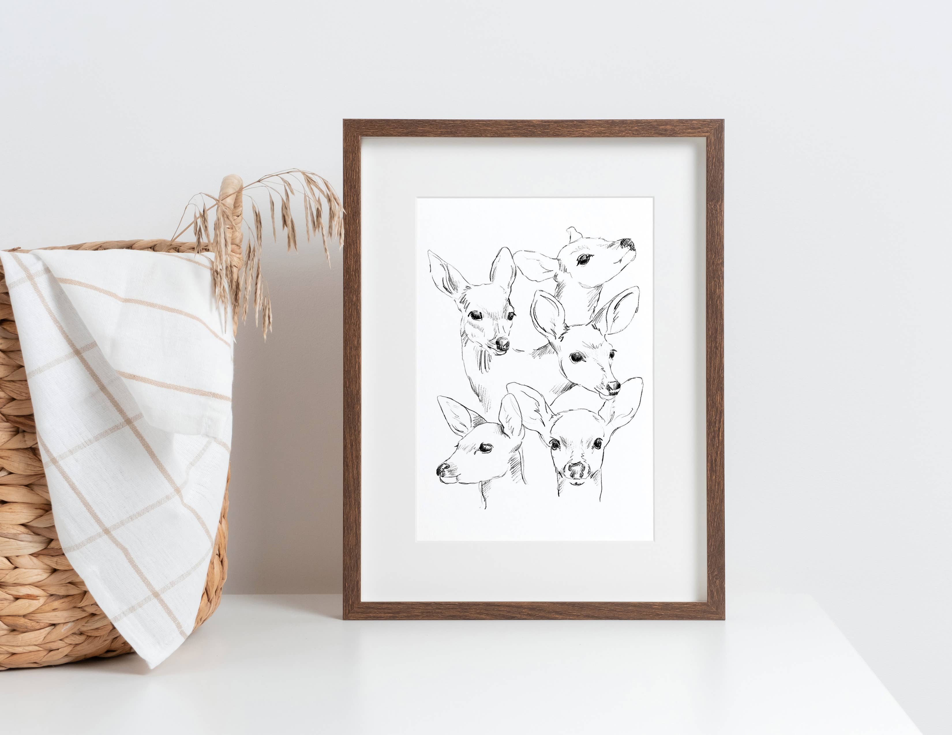 NorthHouse Creative Co. - Wholesale Art Print - Fawn Illustration Sketch Art Print4