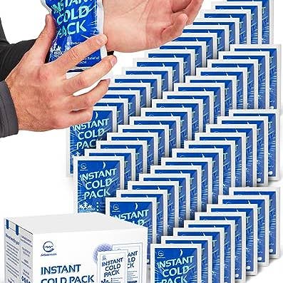 AllSett Health - Wholesale Ice Pack - Instant Ice Cold Pack (6” x 4.5”) - 50 Packs Disposable