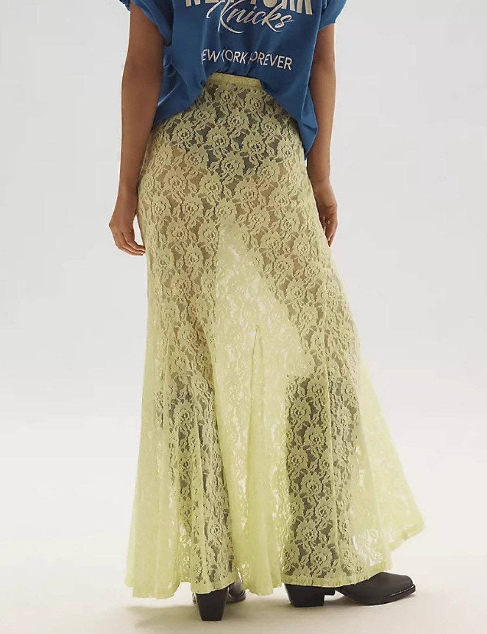 Dipped Shop - Vendita all'ingrosso Gonna - Donna - Gonne Irregolari in Pizzo Jacquard Svuotato DP25C4691