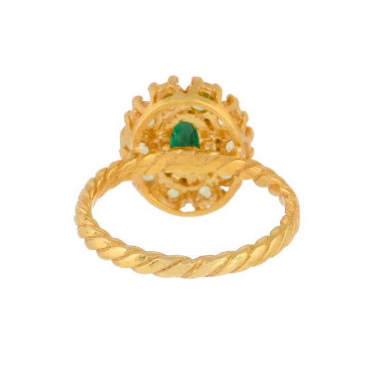 Misteerious Seed - Wholesale Multi-Stone Ring - "Makes Me Happy" 925 Silver, Emerald & Peridot Vermeil Ring3