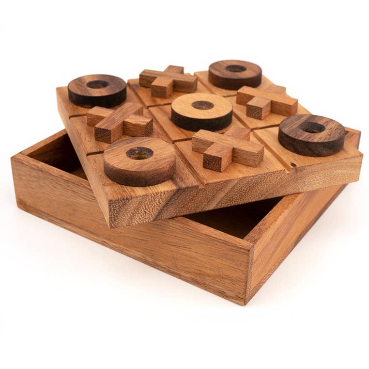 Verve Culture - Wholesale Board Game - Tic-Tac-Toe Mangowood Game Set1