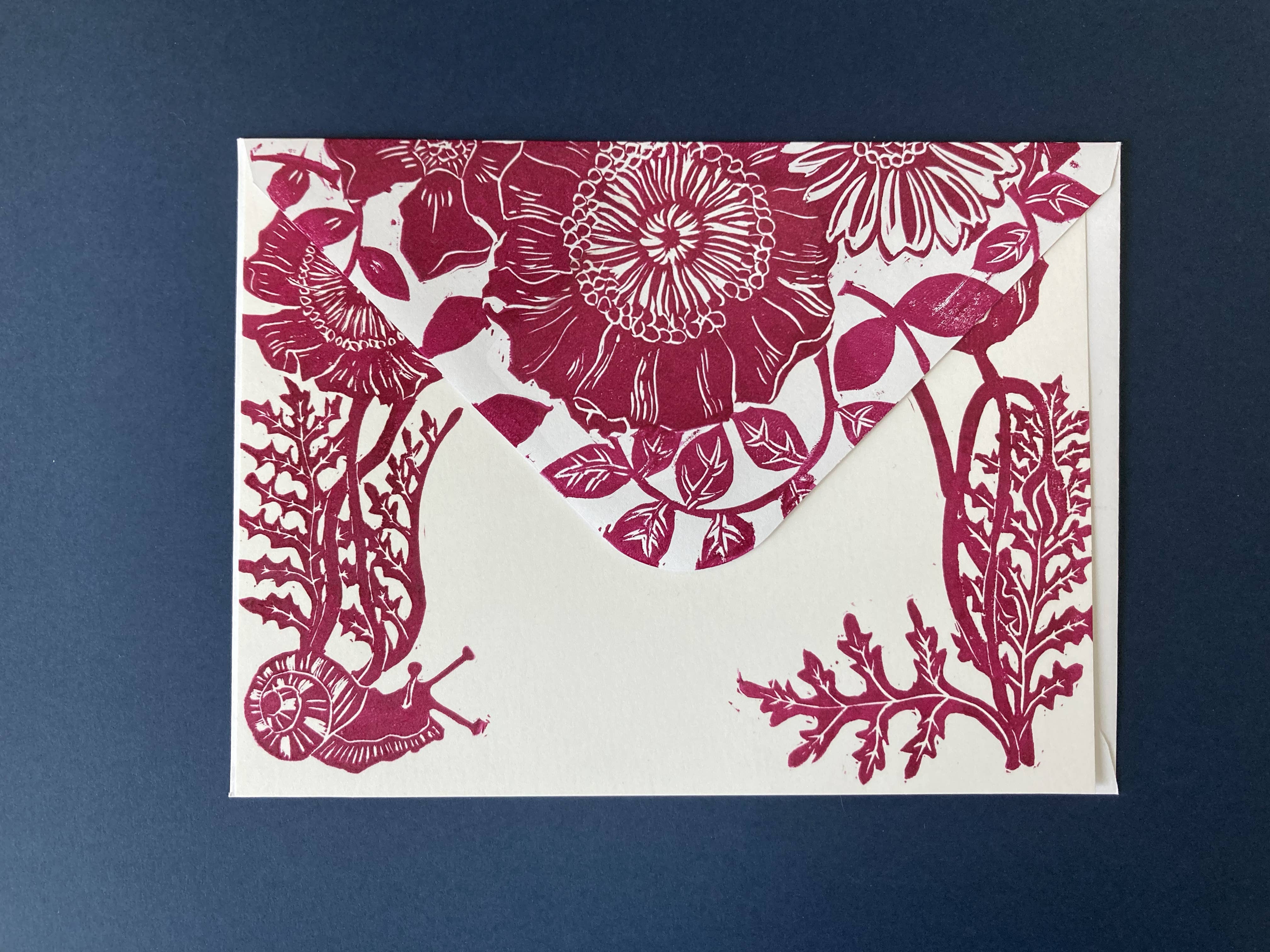 Kathie Studio - Wholesale Stationery/Notecard Set - Poppy Envelope and Postcard Stationery Set of 32