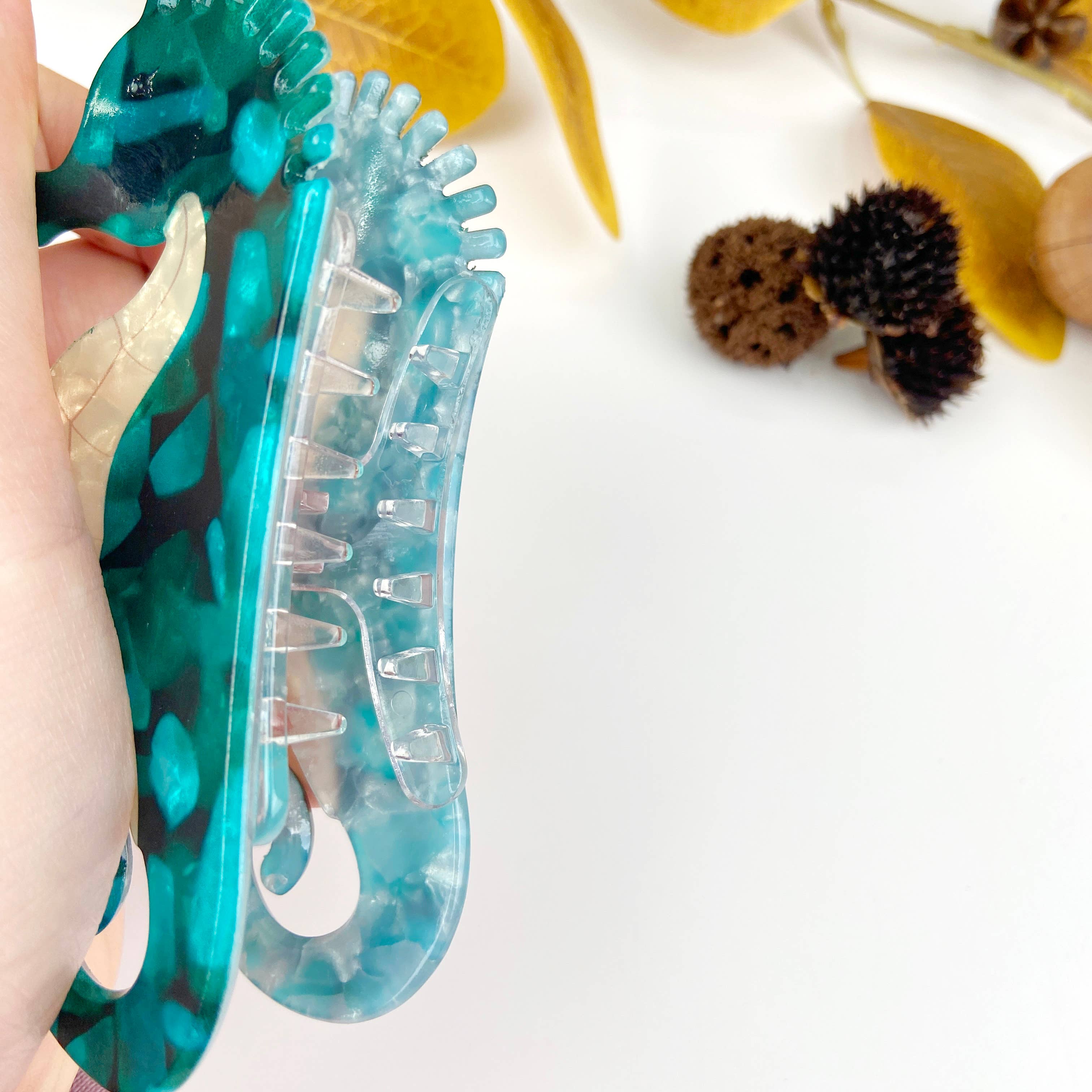 Groen Groene haarklauwclip van Seahorse voor groothandel op Faire3