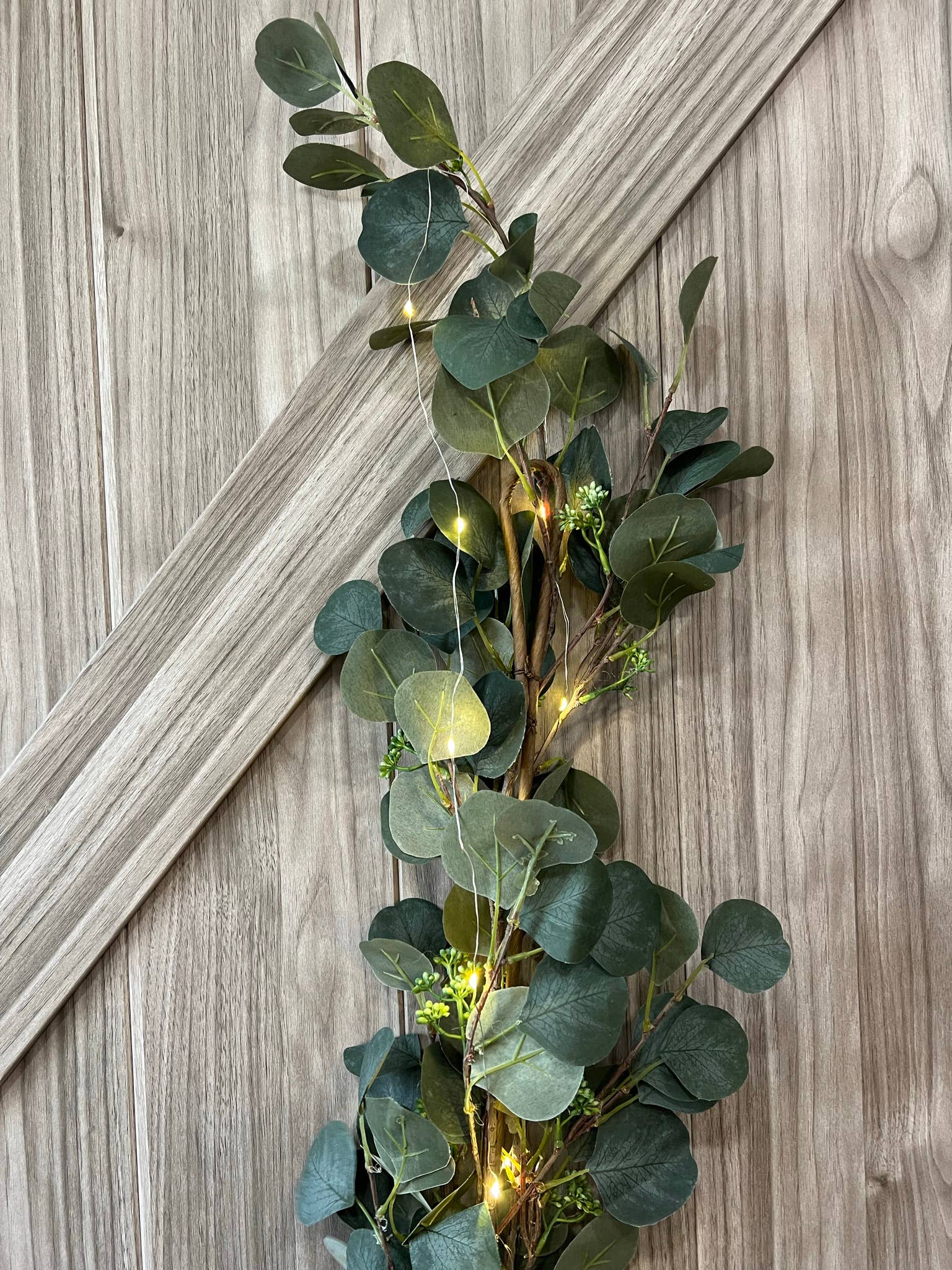 Angel Isabella - Wholesale Bunting/Garland - 70" Artificial Grey green Eucalyptus Garland seeded3
