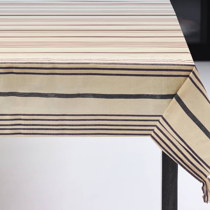 Soft Stripe Table Cloth 60x120 Navy for wholesale by Harman Inc