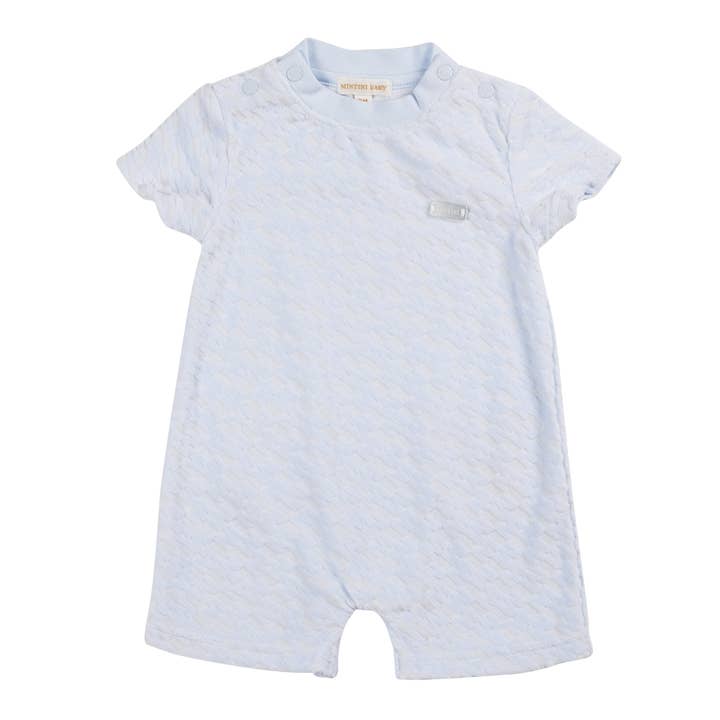 Mintini Baby - Wholesale Jumpsuit - Baby - Blue Velour Romper