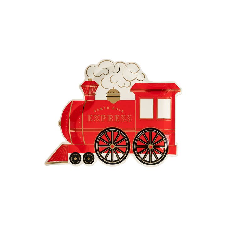 My Mind’s Eye - Wholesale Disposable Plate - NOR941 - North Pole Express Train Shaped Plate