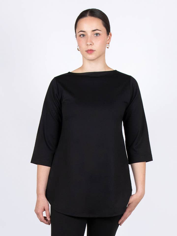 Ibis Langarmshirt 2-in-1 in Schwarz für den Großhandel von Paridaez