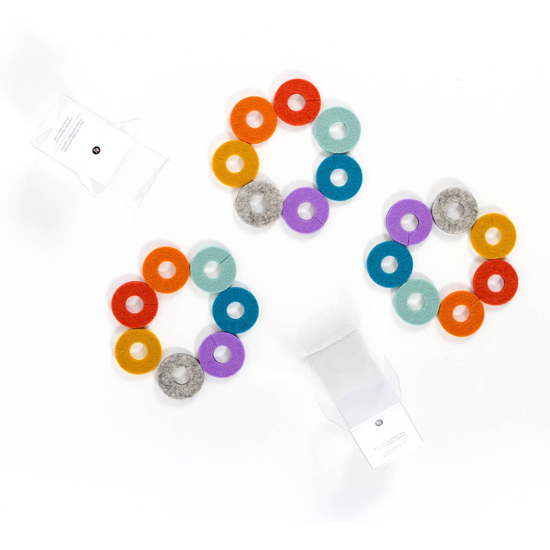 Studio 82° - Wholesale Wine/Cocktail Glass Markers - Rainbow Beverage Markers - Merino Wool Felt - Set of 713