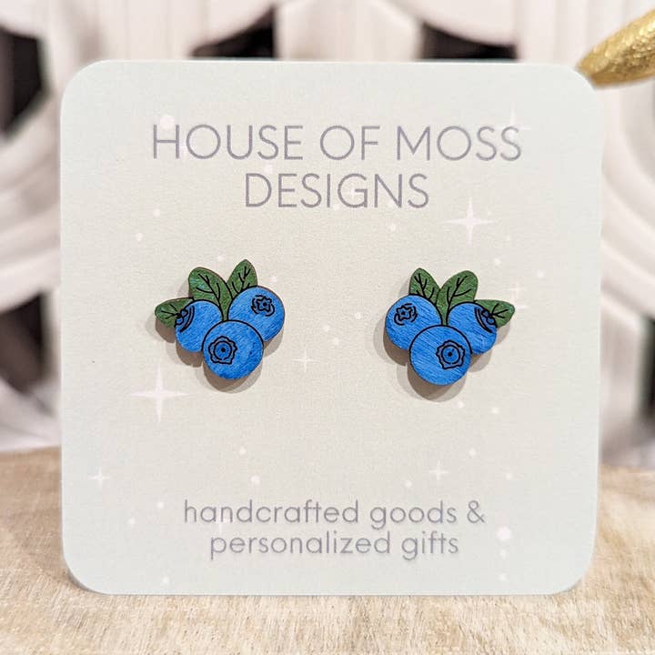 Blueberry Stud Earrings for wholesale by House of Moss Designs