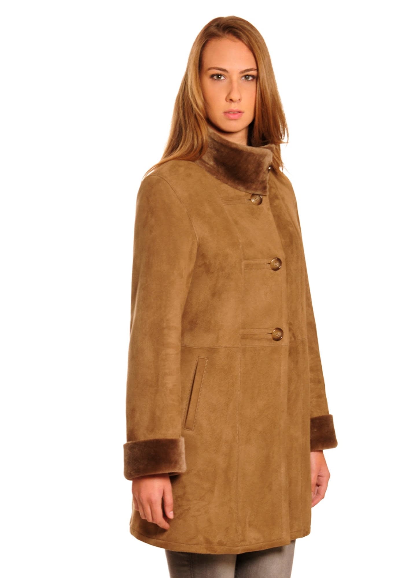 Sand DANKO 15049 Women's coat 100% lambskin. High Quality. for wholesale on Faire1